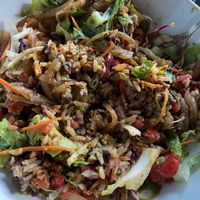 Veganized burrito bowl with vegan chorizo  at Mountain Madre in Asheville