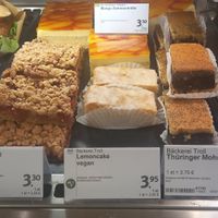 cherry pie and lemon cake are vegan at denn's Biomarkt - Arcaden in Dusseldorf