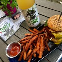 Vegan burger in thai style.  at Attila Hildmann Organic Snackbar I in Berlin