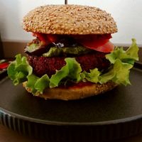 Italian Stallion Burger at Attila Hildmann Organic Snackbar I in Berlin
