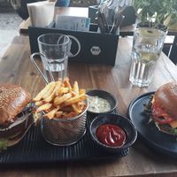 Vegan burgers at Attila Hildmann Organic Snackbar I in Berlin