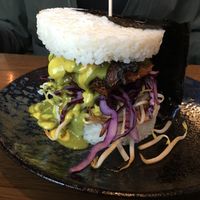 Samurai burger at Attila Hildmann Organic Snackbar I in Berlin