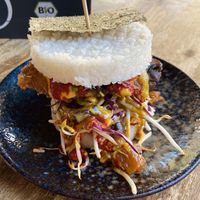 Daisho burger  at Attila Hildmann Organic Snackbar I in Berlin