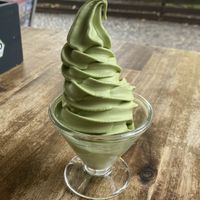 Matcha ice cream  at Attila Hildmann Organic Snackbar I in Berlin