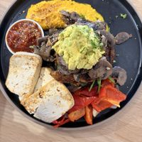 Vegan stack with extra tofu added on    at Artisan Cafe in Rotorua