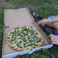 Spinach artichoke pizza at Pizza Head in St Louis