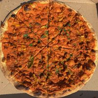 chick’n tikka masala pie + cashew cheese! at Pizza Head in St Louis