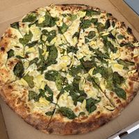 spinach & artichoke white pie!  at Pizza Head in St Louis