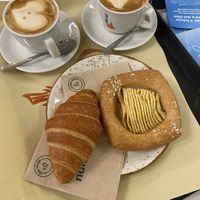 Oat cappuccinos and vegan croissant and some apple thingy  at NaturaSì - Municipio XIII in Rome
