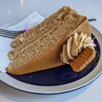 Vegan biscoff cake at Academy in Winchester