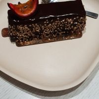 Chocolate passion fruit dessert at Laelo in Paris