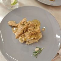 Weekly menu potato puree and Heura at La Raposa del Poble Sec in Barcelona