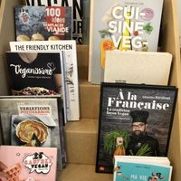 A selection of cookbooks   at Mon Epicerie Paris in Paris