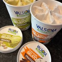 Pistachio and stracciatella gelato at Mon Epicerie Paris in Paris