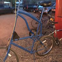 One of the tall bikes! at Moab Kitchen in Moab