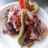 Portobello tacos with handmade tortillas and Mexican pickles.  at Moab Kitchen in Moab