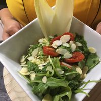Ensalada de mijo con tomates asados, pesto de apio y almendra  at Integral in Formentera