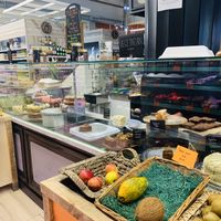 Cakes at the cafe at LIV Organic & Natural Food Market in Liverpool