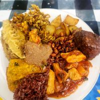 Buffet plate at 9 Angels Warung in Ubud