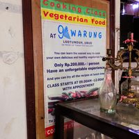 Poster for cooking classes inside of 9 Angels Warung at 9 Angels Warung in Ubud