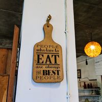 Sign inside of 9 Angels Warung at 9 Angels Warung in Ubud