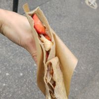 Slowtella strawberries and banana mnammm at Petite Creperie - Poulicne Palacinky in Bratislava