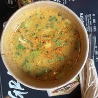 delicious laksa, small portion, in paper cup  at Foodstock  in Bratislava