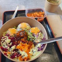 Bowl with kimchi (spicy!) and Miso Soup at Foodstock  in Bratislava
