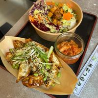 Yummy, gyoza and poke bowl, would also recommend the kimchi at Foodstock  in Bratislava