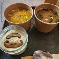 Soups and truffle hummus at Foodstock  in Bratislava
