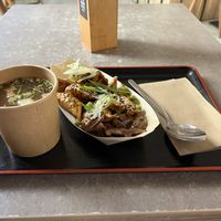 Miso soup and gyozas  at Foodstock  in Bratislava