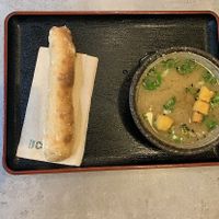 Miso soup with bread  at Foodstock  in Bratislava