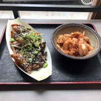 Gyoza and kimchi  at Foodstock  in Bratislava