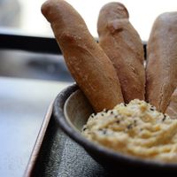 Bread and Hummus at Foodstock  in Bratislava