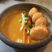 Curry with rice cakes at Foodstock  in Bratislava