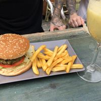 Mushroom burger  at Petite Sophie in Mahon