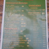 Menu at Petite Sophie in Mahon