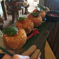 Corn balls  at Atman Nourish Kafe in Ubud