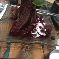 Coconut bread with berries at Atman Nourish Kafe in Ubud