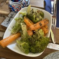 Grilled broccoli and carrots  at Hajde in Budva