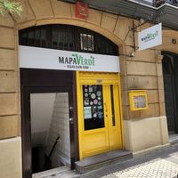No hint outside about how really great the food is. at Mapa Verde in San Sebastian