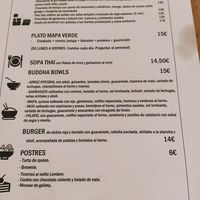 Menu at Mapa Verde in San Sebastian