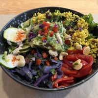 Millet Buddha bowl  at Mapa Verde in San Sebastian