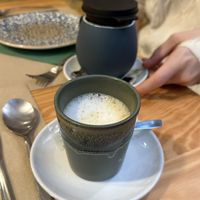 Curcuma latte and infusionn  at Mapa Verde in San Sebastian