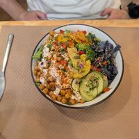 Chickpea bowl at Mapa Verde in San Sebastian