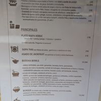 Menu at Mapa Verde in San Sebastian