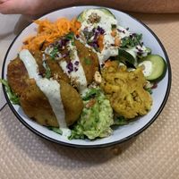 Bowl falafel  at Mapa Verde in San Sebastian