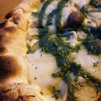 Pornokartoffel pizza with rocket pesto sauce at Zerostress Pizza - Friedrichshain in Berlin