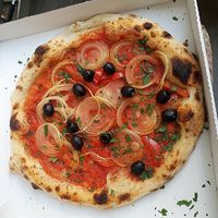 Vegan pizza "Bello di Mamma" at Zerostress Pizza - Friedrichshain in Berlin