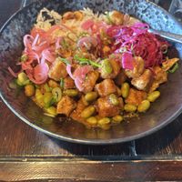 Tofu bowl  at Sjavarborg Restaurant in Hvammstangi